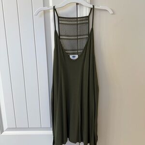 Old Navy Olive Tank with Crochet Back